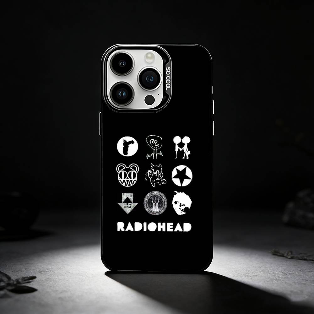 Classic R-Radiohead Rap Band Phone Case For iPhone 17,16,15,14,13,12,11 Plus,Pro Max,XS,Colored silver phone case