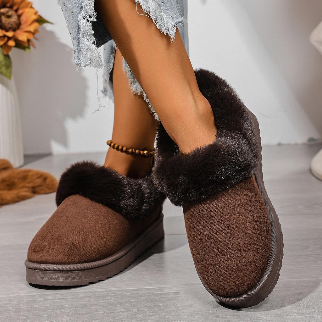 Fashion New Fluffy Women's Slippers Winter with Thick Sole for Indoor Anti-Slip Warmth At Home with Fur Lining for Couples Snow Boots