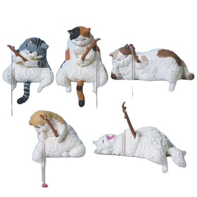 Fishing Day 5 Chubby Cats Killing Time X Complete Set of 5 Types Gachapon Capsule Toy