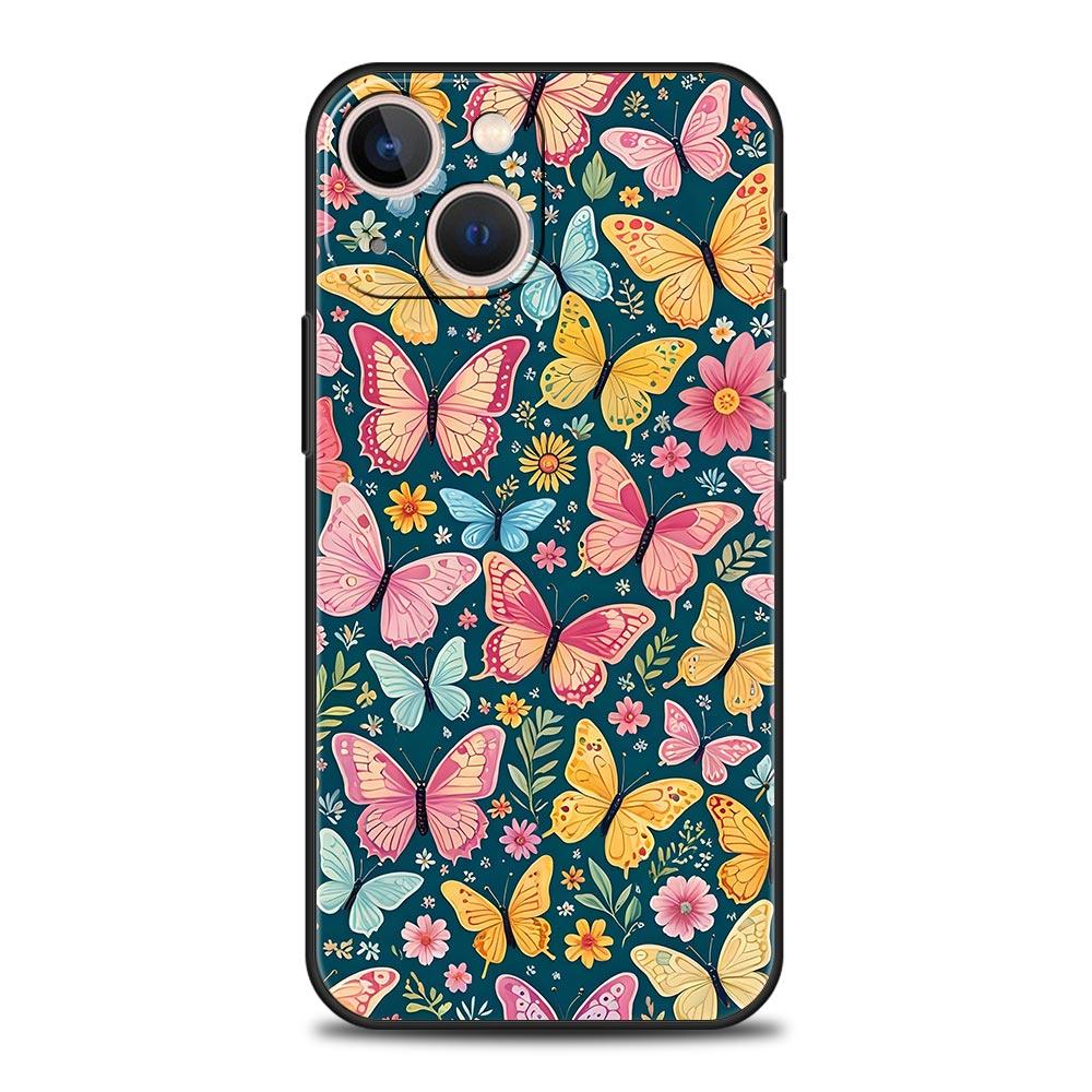 

Butterfly Design Phone Case Cover for iPhone 17 16 15 14 13 12 11 Pro Max 17 Air Plus Shockproof Soft TPU Shell Fundas Capas Bag iPhone 13Pro Max