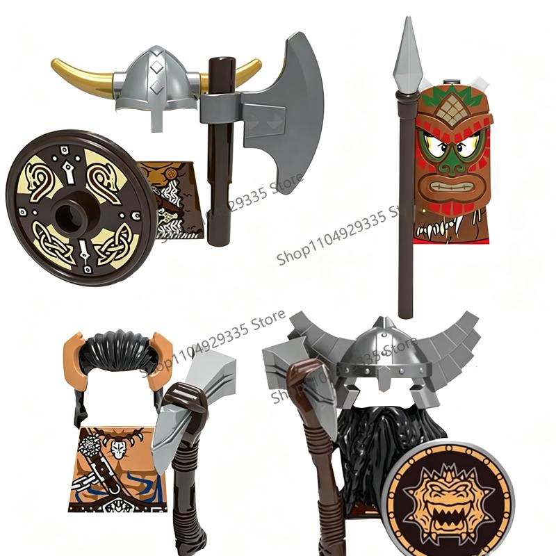 Figuras de Soldados Militares Medievales MOC Bloques de Construcción Castillo Águila Negra Lobo Pulpo Grifo Caballero Antiguo Armas Ladrillos Juguetes