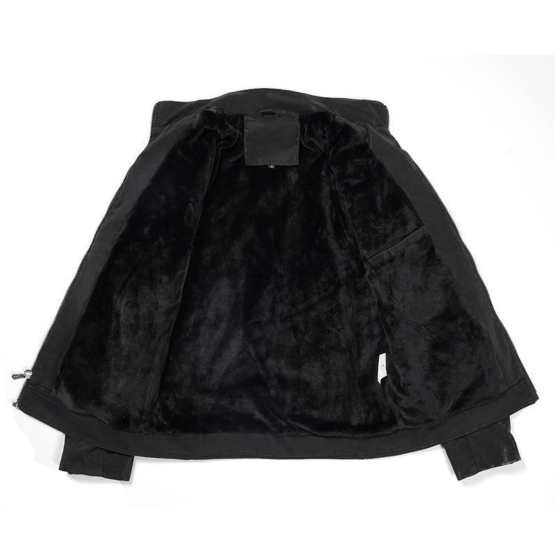 Herren Slim Fit Lederjacke mit Stehkragen - Herbst/Winter Motorradstil