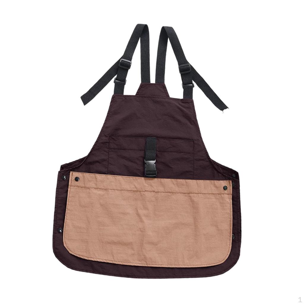 Apron Adjustable Strap Multipurpose Front Pocket for Women Men Server Cafe Studio Crafting