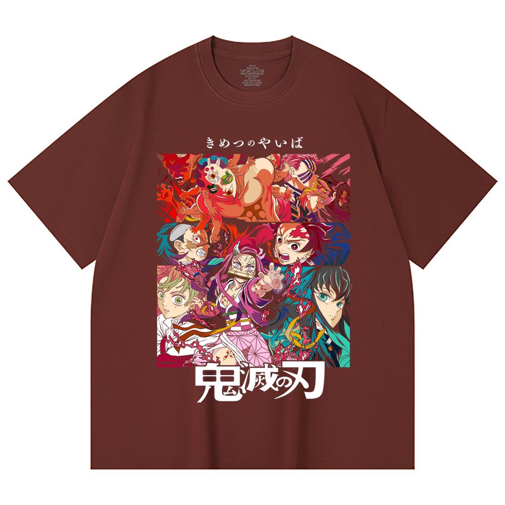 230 Gsm 100% Cotton Demon Slayer V26 Print Unisex Heavy Cotton T Shirt