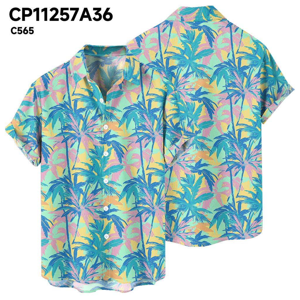 Summer Hawaiian Style Multi-color Printed Cardigan Men's Short Sleeved Shirts