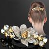 Crystal Headwear Ponytail Holder Flower Women Hair Clips Spring Clips Korean Barrettes Hairpins