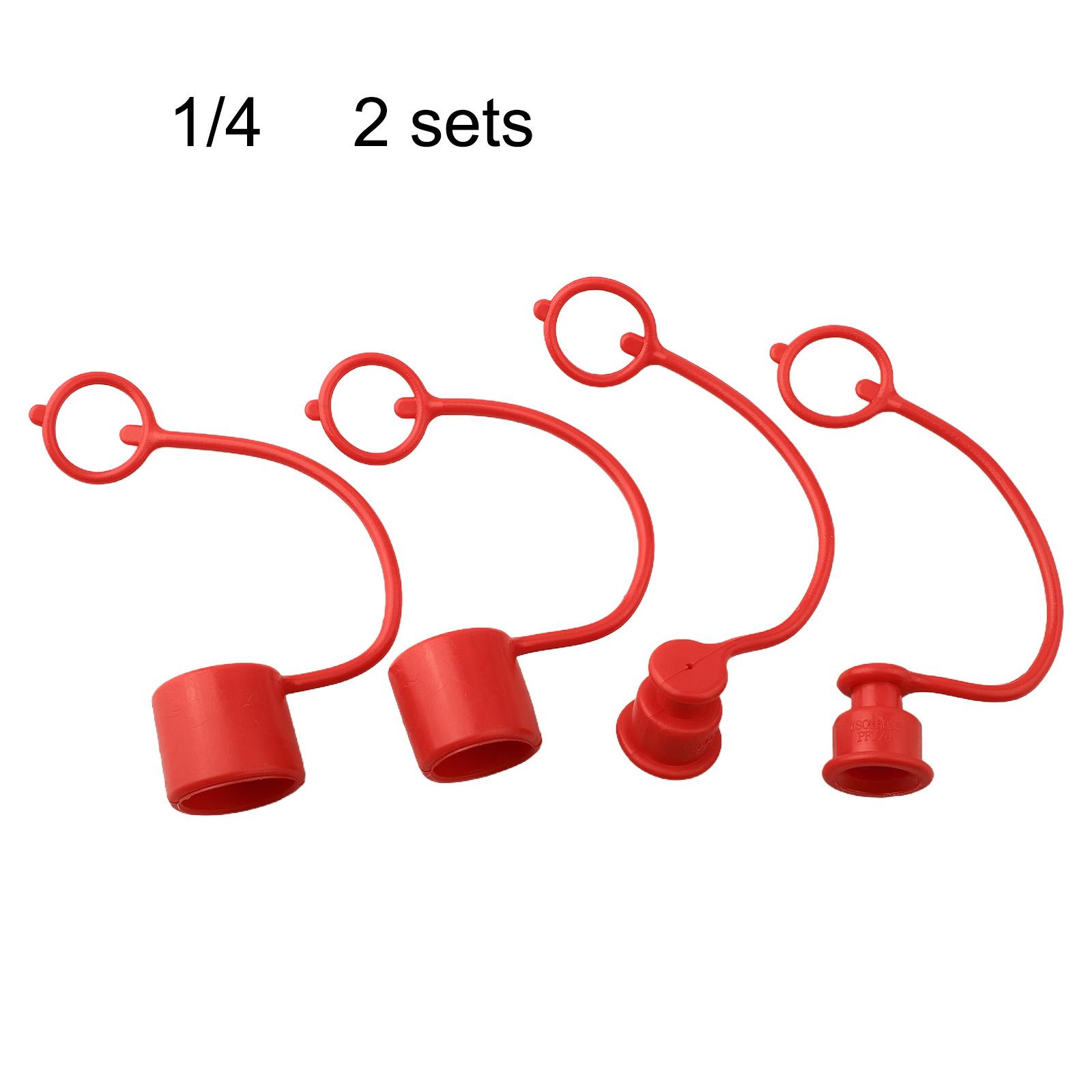

2 Sets Flat For Hydraulic Coupler For Hydraulic Quick Connector PVC Rubber Dust Cap Dust Cover With Tear-Resistant Structure