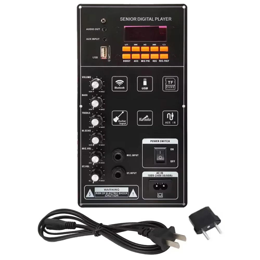 

Плата усилителя 12 В 100 Вт, усилитель для динамика Square Dance, поддержка Bluetooth AUX TF-карты, запись на U-диск, динамик 6-12 дюймов чёрный