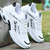 New Men's Fashion Sports Shoes Leather Surface Soft Sole Running Student White Shoes Trendy Casual Shoes