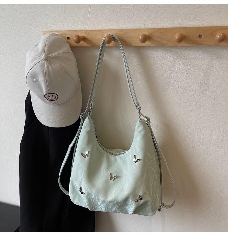 

Женская сумка-тоут большой вместимости 2025 новая сумка лето ощущение высокого класса сумка на плечо студенческая для учебы и работы рюкзак зелёный