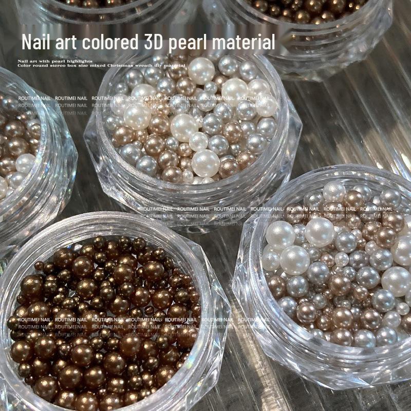 

Autumn Winter Coffee Pearl 3D Nail Art Box