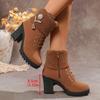 Women Boots Winter Designer High Heels Shoes Women 2025 New Short Plush Keep Warm High Platform Ankle Boots Elegant Botas Mujer