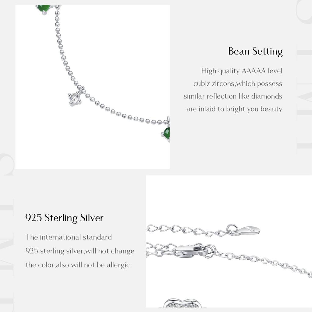 Modian 925 Sterling Zilveren Kleine Ronde Hanger Verstelbare Armband Groene & Doorzichtige Cz Link Ketting Armbanden Voor Vrouwen Sieraden Cadeau