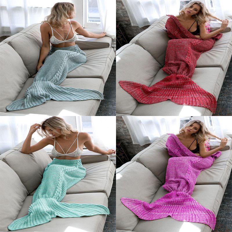 Cozy Mermaid Tail Handmade Crocheted Blanket For Adults And Kids In Soft Acrylic