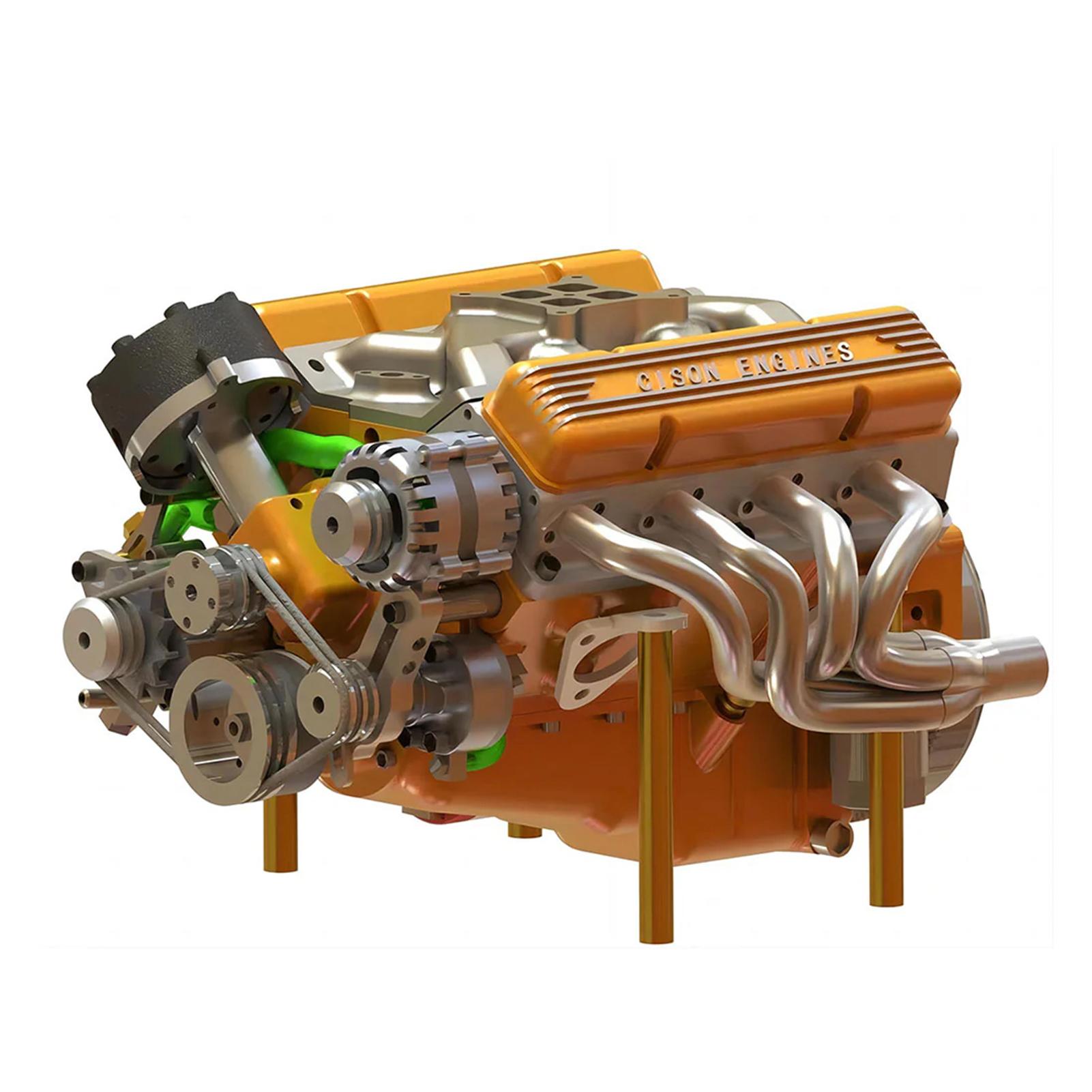 

Механічна міні-модель двигуна V8 Смоляна прикраса Стильний настільний виріб Мініатюра двигуна Для офісного столу жовтий