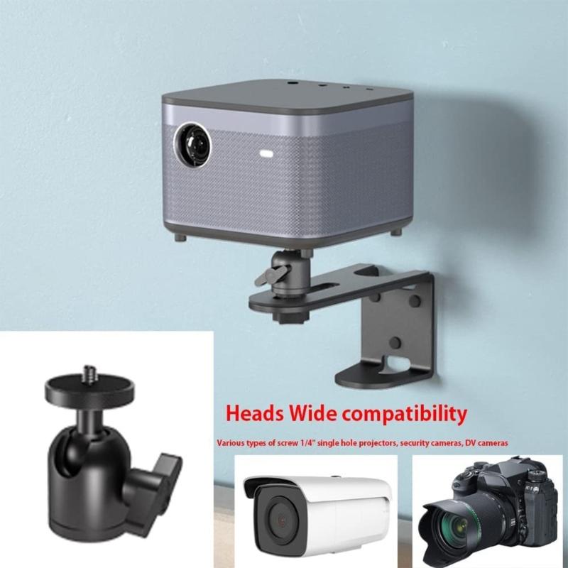 Rotating Projector Wall Mount Bracket Adjustable Height ABS Metal Durability Universal Compatibility Quick Installation