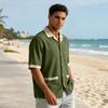 Men's Summer Casual Short-Sleeve Shirt With Collar And Multiple Pockets
