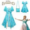 2 Enchanted Kids Giselle Cosplay Costume Dress Bag Outfit Carnival Roleplay Girl