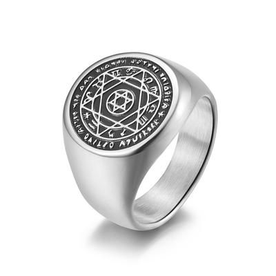 Vintage Zespuntige Ster Ringen Goud Zilverkleur Salomo's Zegel Ring Vinger Geluksaccessoires Herensieraden