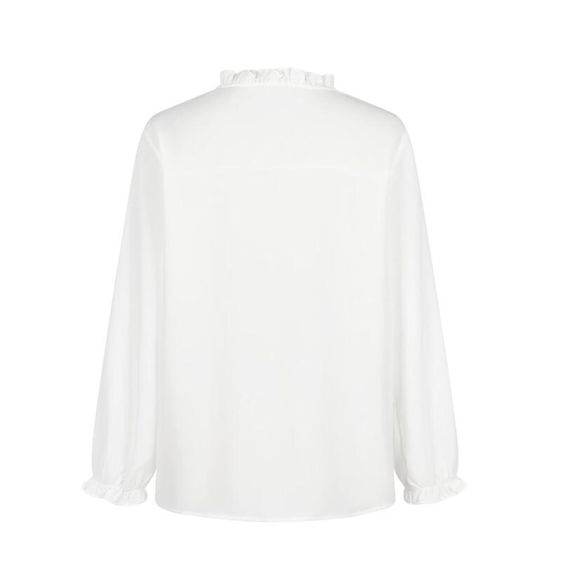 FivePlus Women's Elegant Chiffon Ruffle Collar Blouse