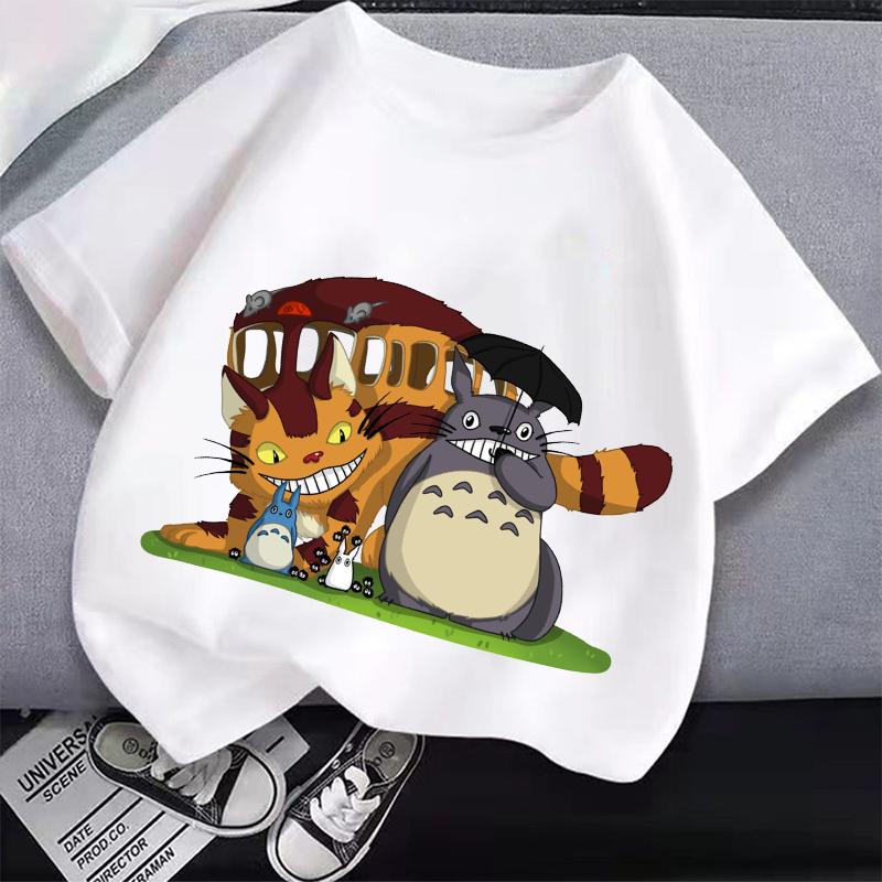 Totoro Children Cotton Short Sleeve Top Cute Miyazakis Anime Cartoon Printed Tee Summer New Style Clothes for Kids T-shirt Gift