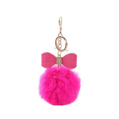 Cute Hairball Keychain PU Decoration Keyring Handbag Waist Pendant Key Chain Ornament Gifts Ring Decorative Accessory
