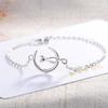 Popular Female Simple Cute Animal Fashion 925 Sterling Silver Jewelry Beautiful Moon Cat Fashion Bracelets   SL018