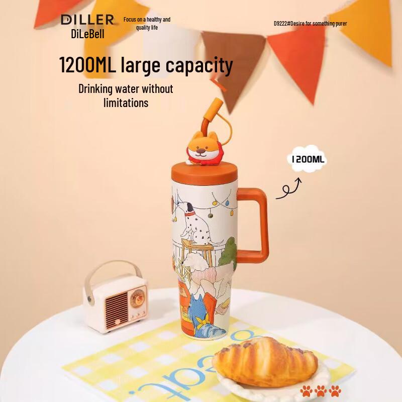 Diller Puppy Party Insulated Travel Mug 1200ml