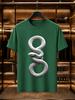 2026 New Arrival 100 Cotton Tshirt 3d Stereo Coiled White Snake Print Dark Style Crew Neck Casual Short Sleeve