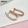 SIMJOO Rose Gold Ladies Earrings Cool Wind Fashion Irregular Zircon Earrings