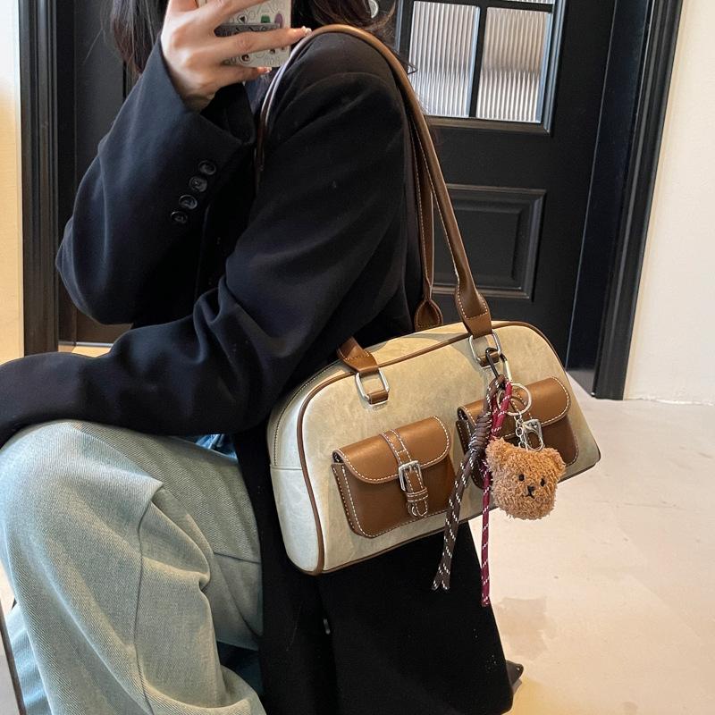 Autumn and winter new retro pillow bag underarm bag Maillard shoulder large capacity tote bag