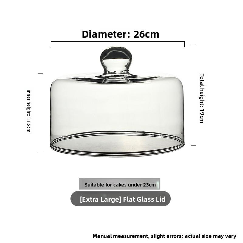 Glass Cake Plate Dessert Display Stand Transparent Dustproof Restaurant Afternoon Tea Food Serving Plate Style Nordic