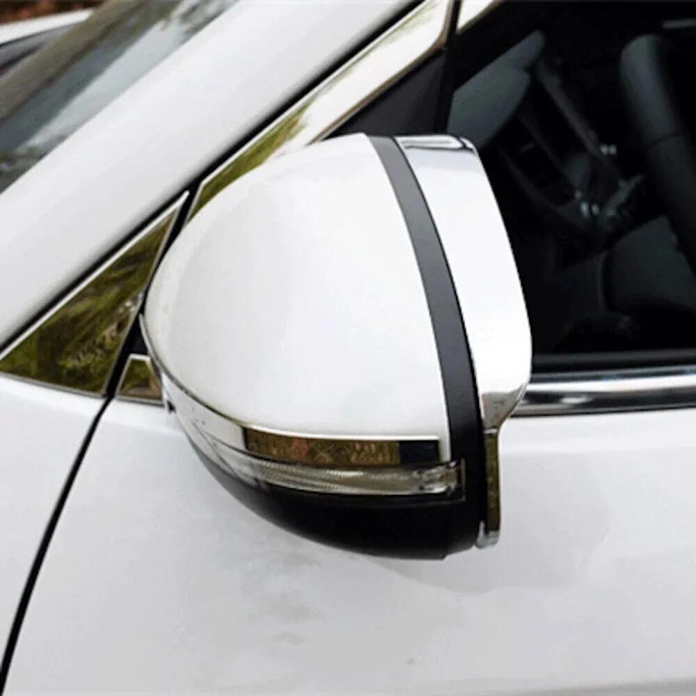 For Hyundai Tucson 2015-2019 Car Rearview Side Mirror Rain Eyebrow Shield Cover Frame Sticker Protector Exterior Part Carbon