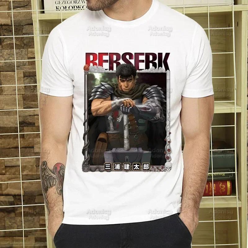 

Аниме футболка Берсерк Мужская Повседневная с коротким рукавом Бехелит Легенда Меч Воин Футболка Ом Манга Унисекс Гатс Гриффит Футболка Футболки 4XL