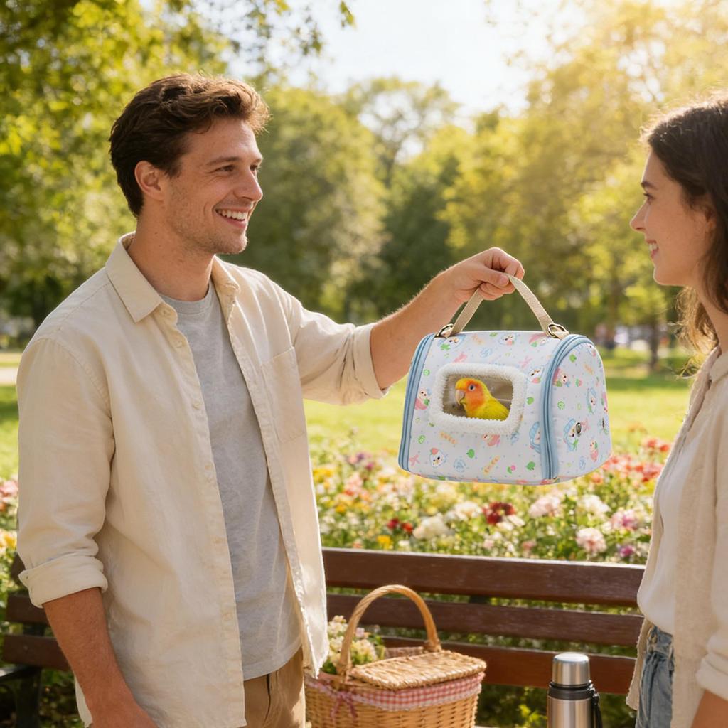 Bird Travel Carrier Portable Parrot Transport Box with Window Parrot Carrier for Parakeet Hiking Camping Conure Cockatiel Canary