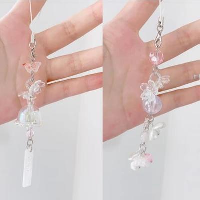 White Flower Jellyfish Wind Chime Pendant Japanese Car Phone Pendant  Fashion Jewelry
