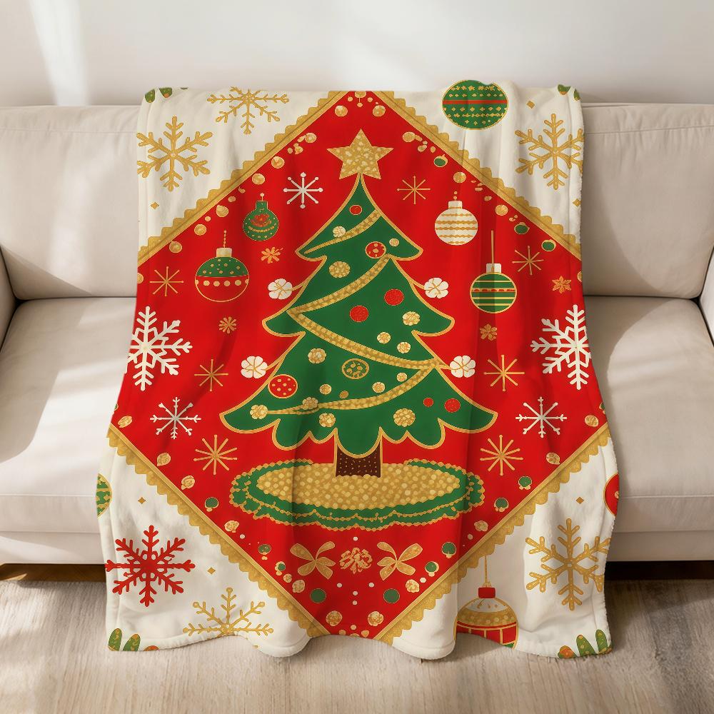 Christmas tree reindeer fashion art Flannel soft warm plush blanket sofa living room pet hogar bedroom gift home Car portable
