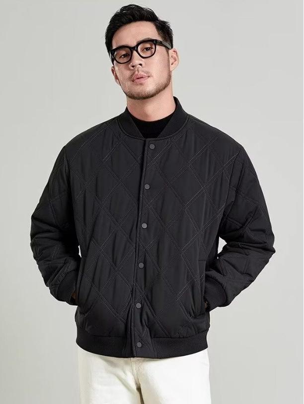 Giacca da Baseball Trapuntata in Cotone Trendy da Uomo 2025 - Cappotto Invernale Ispessito