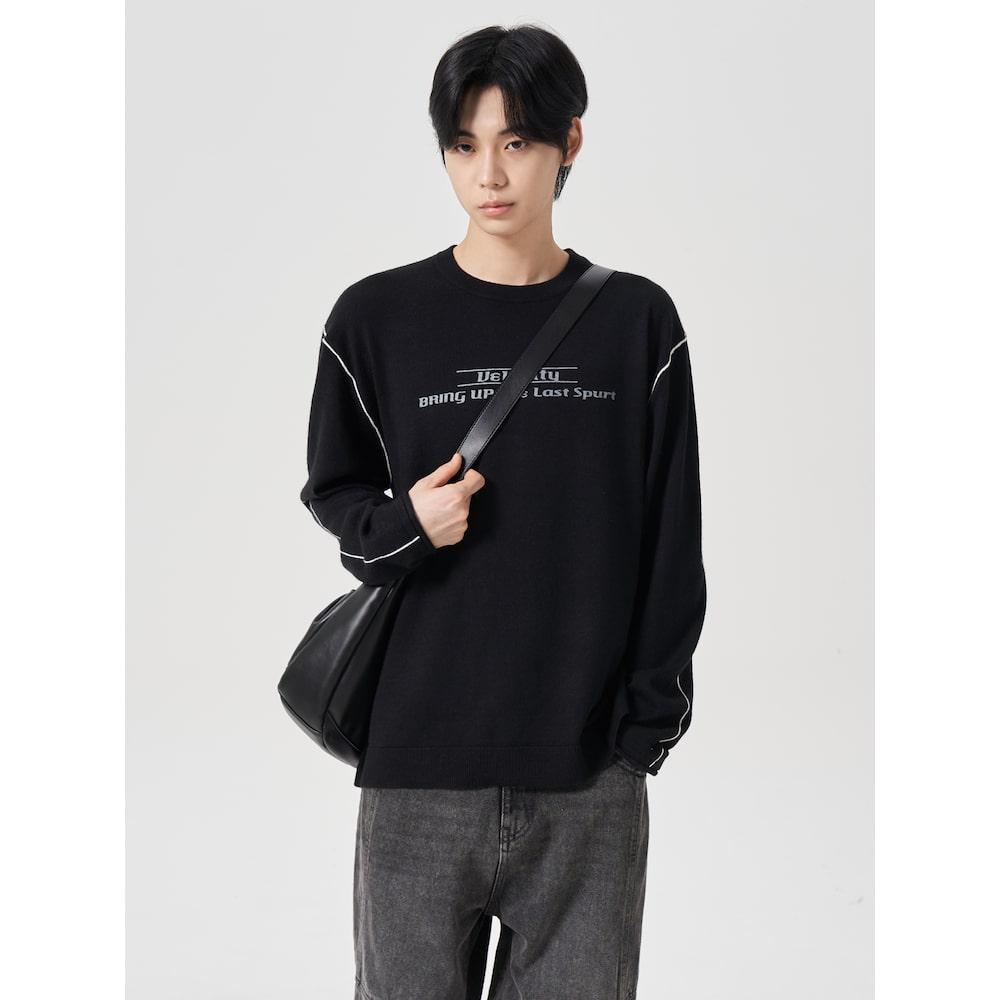 8Seconds Color Block Lettering Knit Black Black/M
