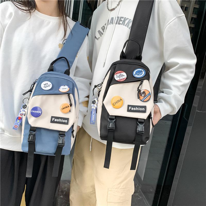 Men'S Casual Chest Bag Student Small Crossbody Bag Personalized Shoulder Bag Women'S Lightweight Small Backpack