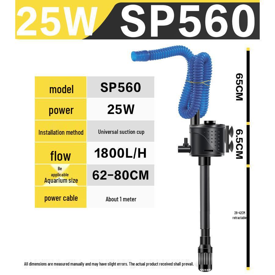 Silent Aquarium Pump: 3-in-1 Filter, Circulation, and Oxygenation for Small Tanks