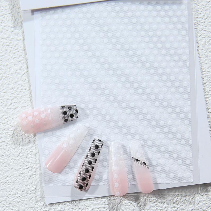 

Сделай сам наклейки для ногтей фольга обертывания украшения маникюрный салон черно-белый горошек кружевной дизайн наклейки для нейл-арта клейкие слайдеры белый