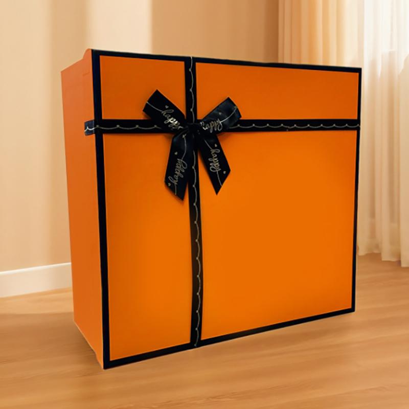 Caja de Regalo Lazo Naranja Caja de Regalo Premium Caja de Regalo de Boda Caja de Regalo de Cumpleaños San Valentín Envoltura de Regalo Caja de Regalo