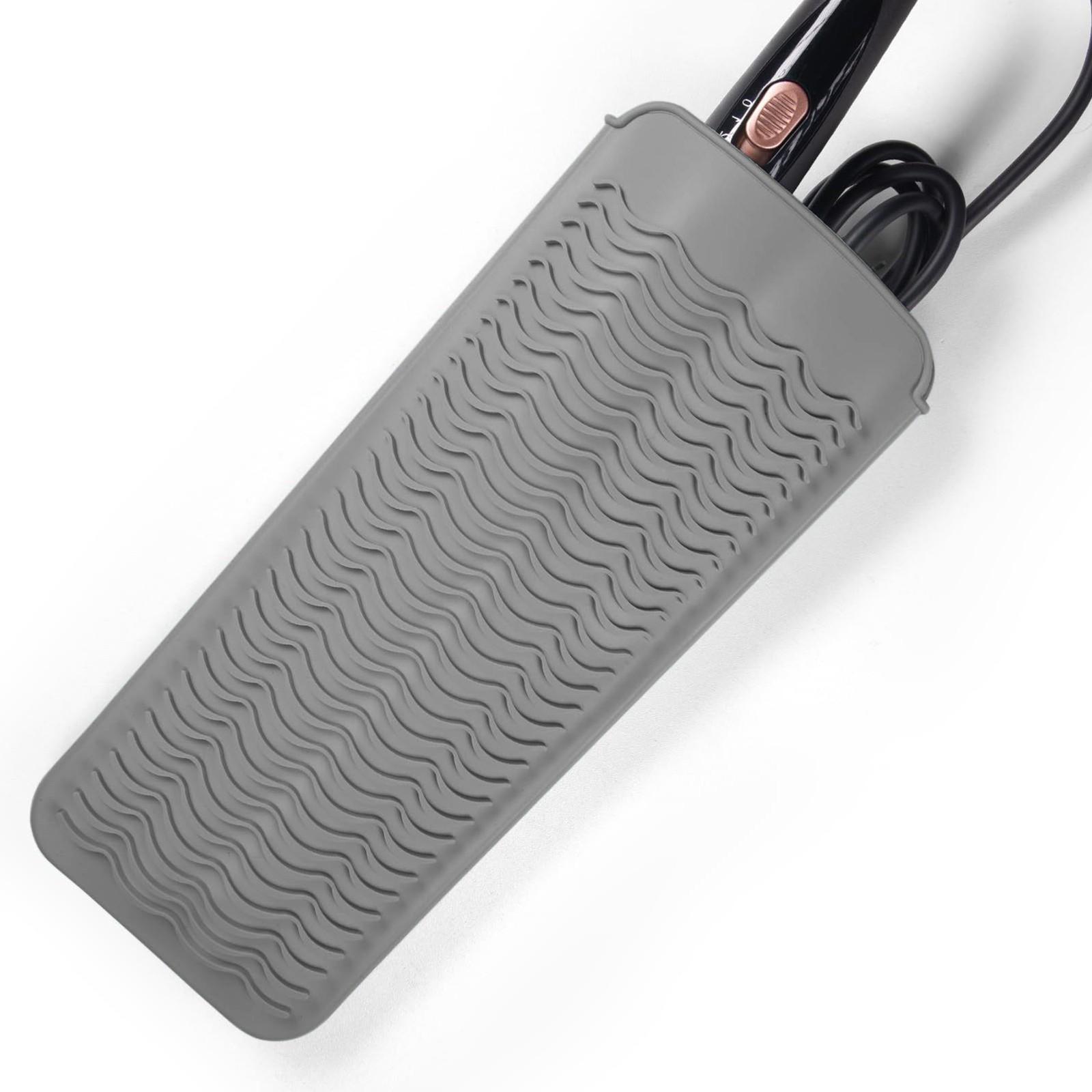 

Дорожный коврик для выпрямителей, термостойкий коврик для щипцов для завивки, стойка для выпрямителей для волос, термостойкий коврик для выпрямления и укладки волос One Size серый