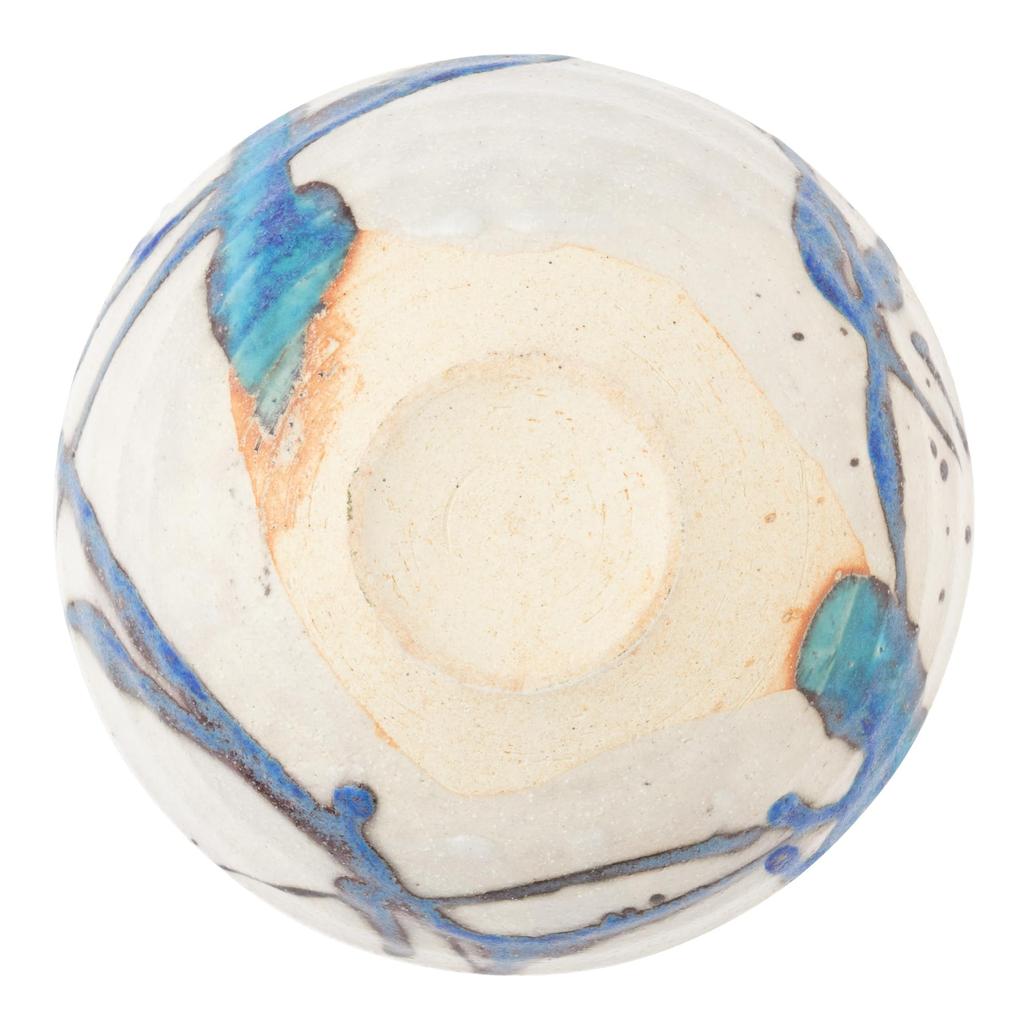 Marui Seito Shigaraki Ware Hechimon Bowl, Approx. 16cm Diameter, Glacier Blue, MR-3-4222