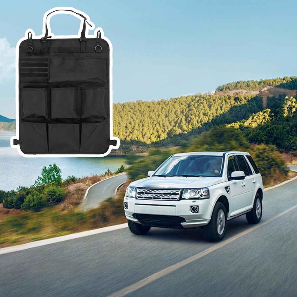 Car Back Seat Organizer Automotive Seat Back Organizers 8 Storage Pocket Design 900D Oxford Kick Protector For SUV Truck Bed