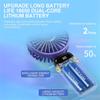 4000mAh Handheld Mini Fan Foldable Portable Neck Hanging Fans 5 Speed USB Rechargeable Fan with Phone Stand and Display Screen