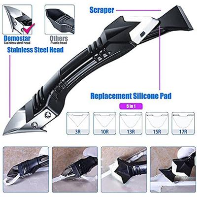 5 em 1 Removedor de silicone Selante Raspador suave Calafetar Finalizador Rejunte Kit Ferramentas Remoção de mofo de piso Ferramentas manuais Conjunto de acessórios 2025
