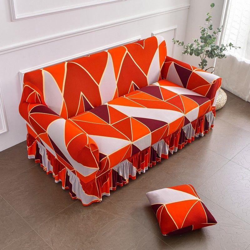 Floral Printed Sofa Cover for Living Room Plaid Stretch Couch Slipcover L Shape Corner Sofa Covers Sofa Towel 1-4 Seat