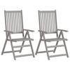VidaXL Chaises inclinables de jardin lot de 2 et coussins bois acacia 3064701